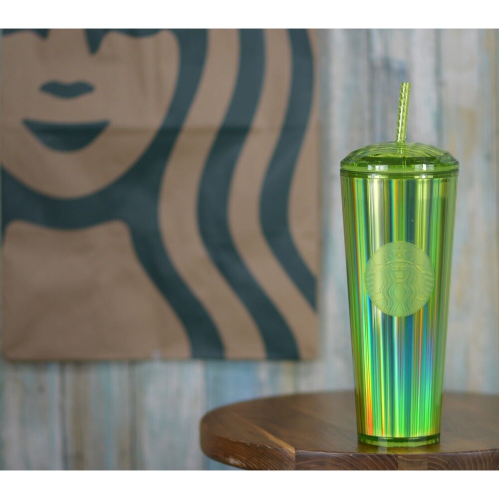 Starbucks Iridescent Green Kaleidoscope Dome Venti 24oz Nolographic Cold Cup